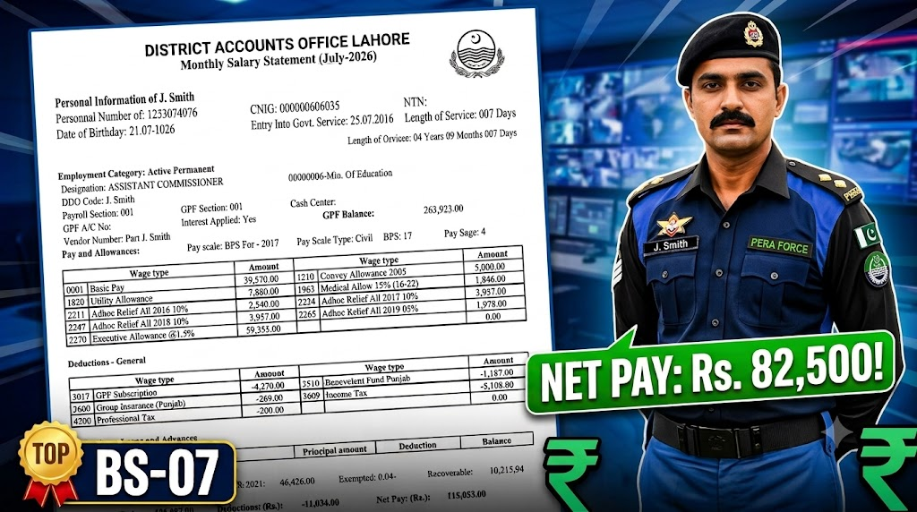 PERA Force Sergeant (BS-07) Salary in Pakistan