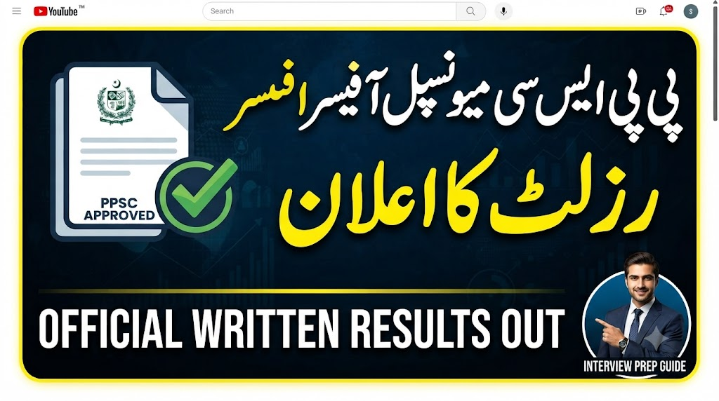 PPSC Municipal Officer & Assistant Director Written Results